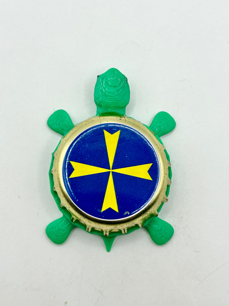 Stuttgarter Hofbrau - Bottle Cap Magnet Turtle Shell Shocked Art