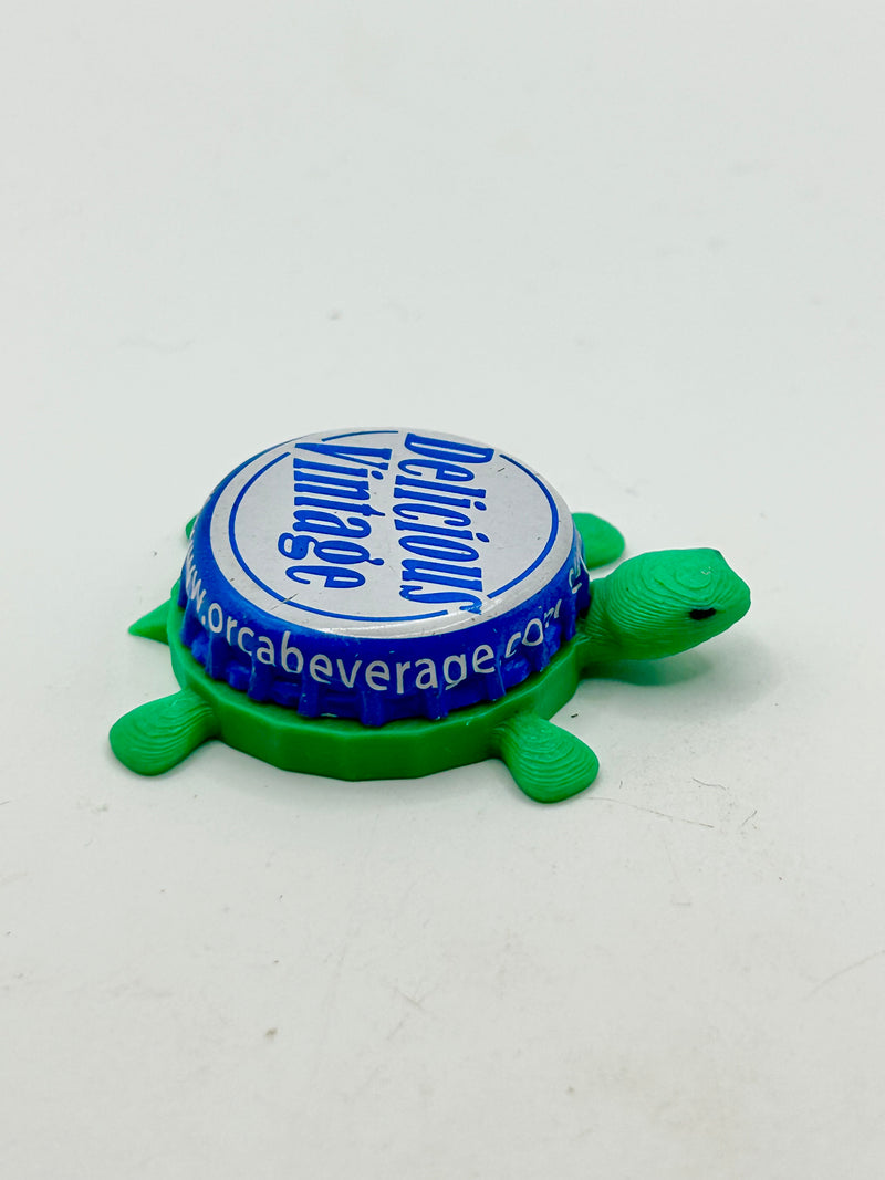 Delicious Vintage Orca Beverages - Bottle Cap Magnet Turtle Shell Shocked Art