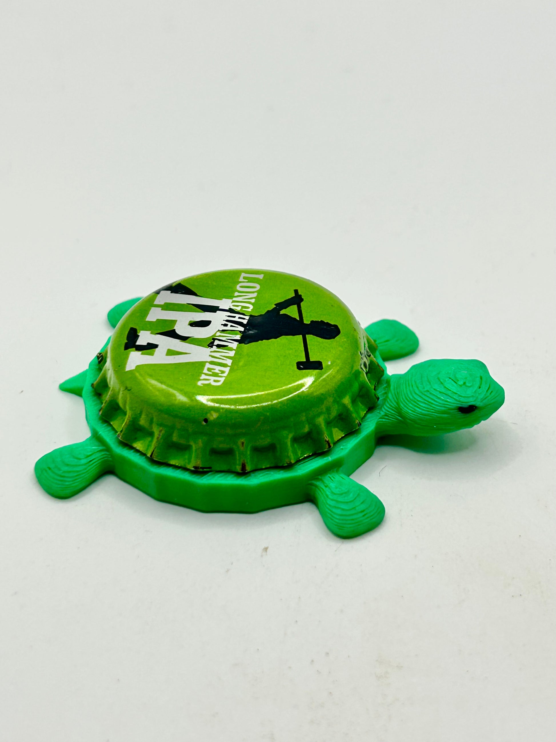 Red Hook Long Hammer IPA (Green) - Bottle Cap Magnet Turtle Shell Shocked Art