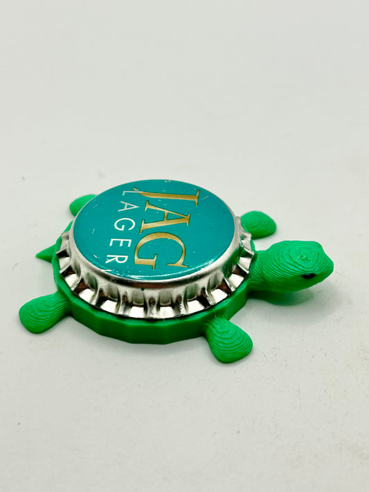 Jag Lager - Bottle Cap Magnet Turtle Shell Shocked Art