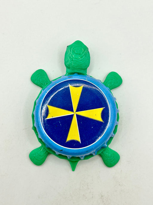 Stuttgarter Hofbrau (Blue Trim) - Bottle Cap Magnet Turtle Shell Shocked Art