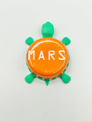 Bell's Mars (Text) - Bottle Cap Magnet Turtle Shell Shocked Art