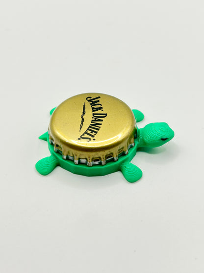 Jack Daniel’s (Gold) - Bottle Cap Magnet Turtle Shell Shocked Art