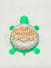 Diet Stewarts Root Beer - Bottle Cap Magnet Turtle Shell Shocked Art