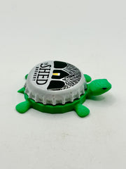 The Shed Brewery (White) - Bottle Cap Magnet Turtle Shell Shocked Art