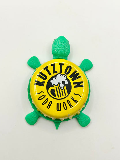 Kutztown Soda Works - Bottle Cap Magnet Turtle Shell Shocked Art