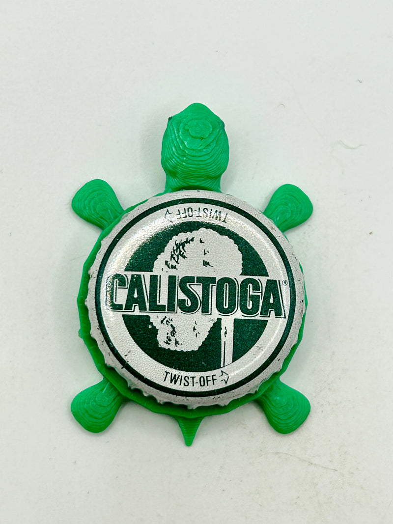 Calistoga - Bottle Cap Magnet Turtle Shell Shocked Art