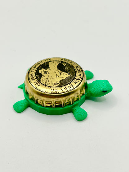 Rocky Mountain Soda - Bottle Cap Magnet Turtle Shell Shocked Art