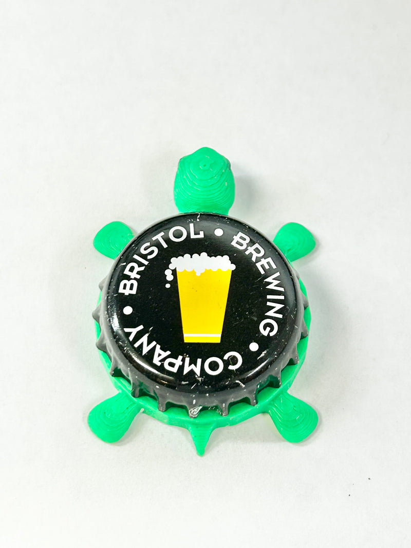 Bristol Brewing Company - Bottle Cap Magnet Turtle Shell Shocked Art