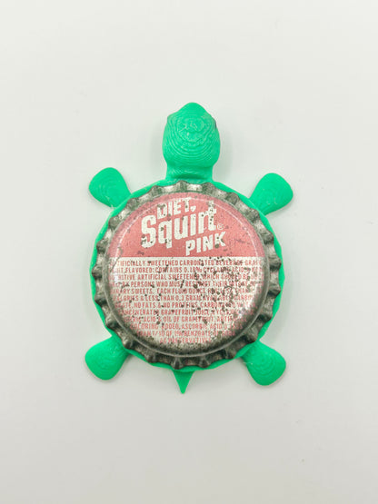 Diet Squirt Pink Soda - Bottle Cap Magnet Turtle Shell Shocked Art