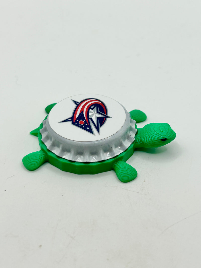 Columbus Blue Jackets - Bottle Cap Magnet Turtle Shell Shocked Art
