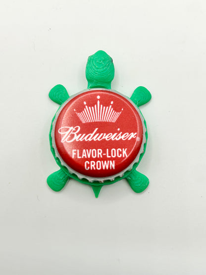Budweiser Flavor Lock Crown - Bottle Cap Magnet Turtle Shell Shocked Art