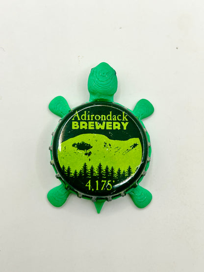 Adirondack Brewery (4,165 ft) - Bottle Cap Magnet Turtle Shell Shocked Art
