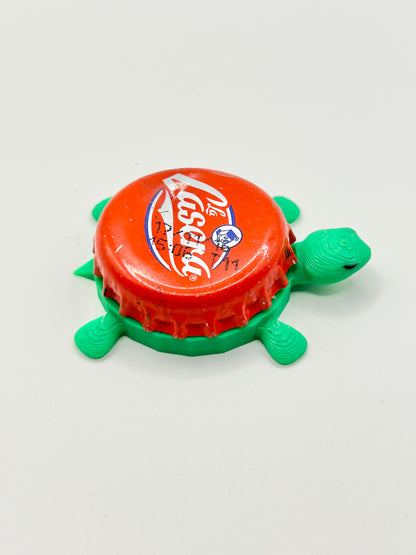 Casera Soda (Red) - Bottle Cap Magnet Turtle Shell Shocked Art