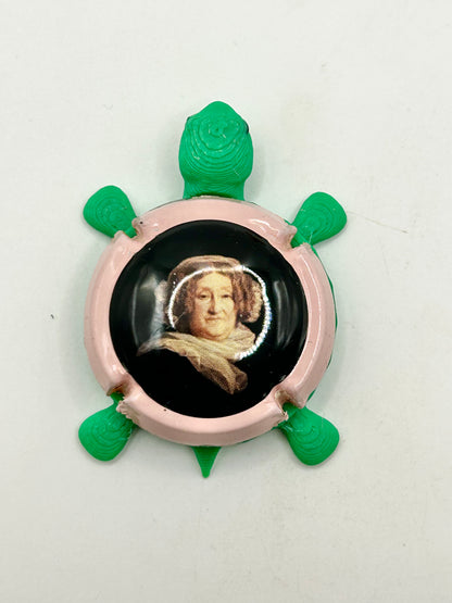 Veuve Clicquot Champagne (Pink) - Bottle Cap Magnet Turtle Shell Shocked Art