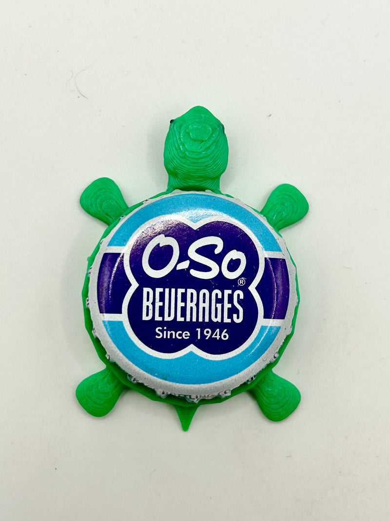 O-So Beverages - Bottle Cap Magnet Turtle Shell Shocked Art