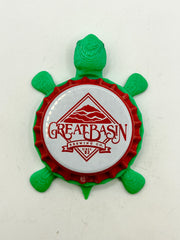 Great Basin Brewing (Red) - Bottle Cap Magnet Turtle Shell Shocked Art