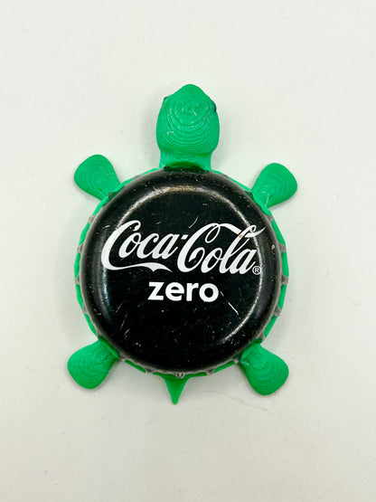 Coca Cola Zero - Bottle Cap Magnet Turtle Shell Shocked Art