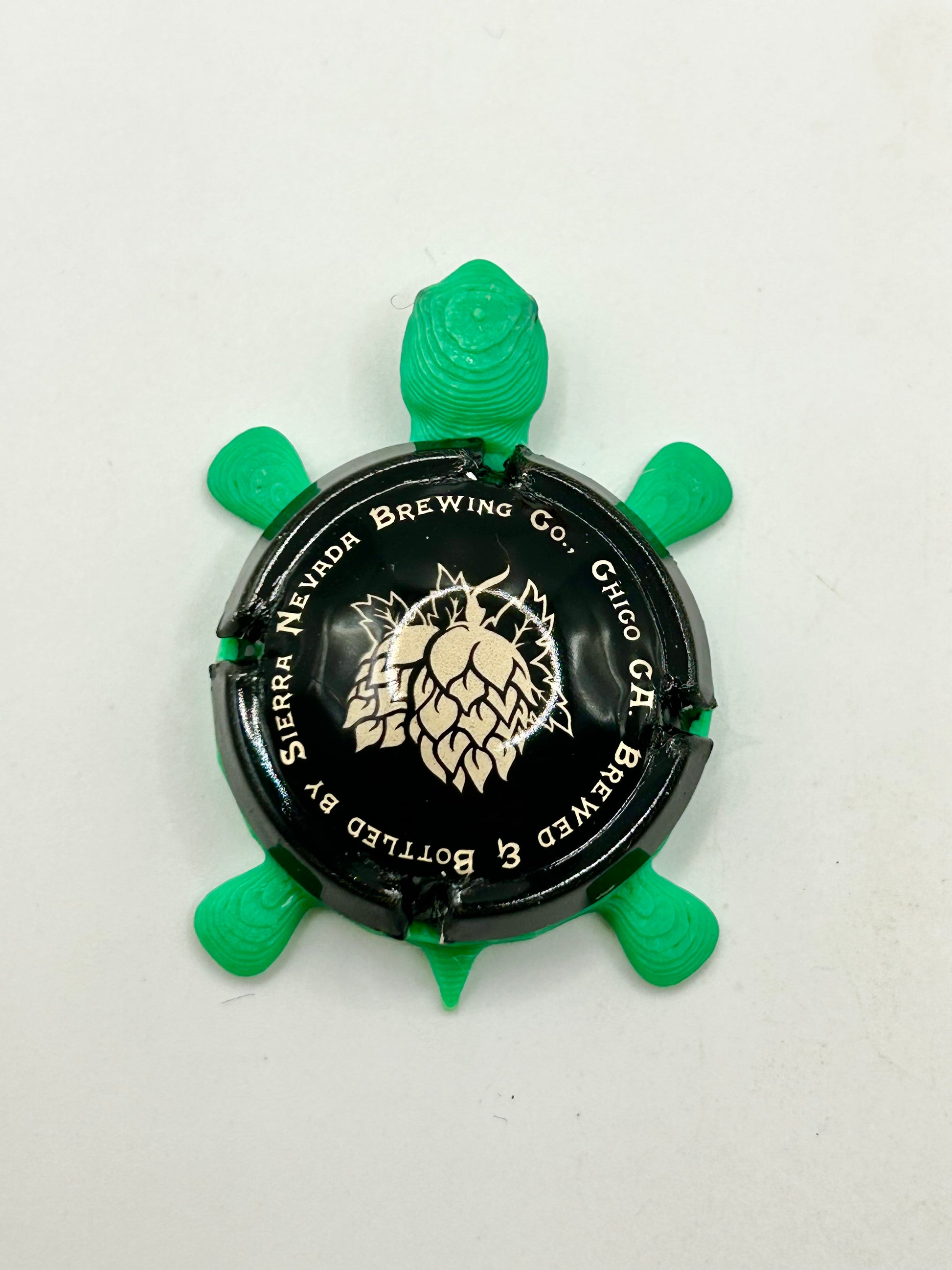 Sierra Nevada Brewing (Cork Cage Cap) - Bottle Cap Magnet Turtle Shell Shocked Art
