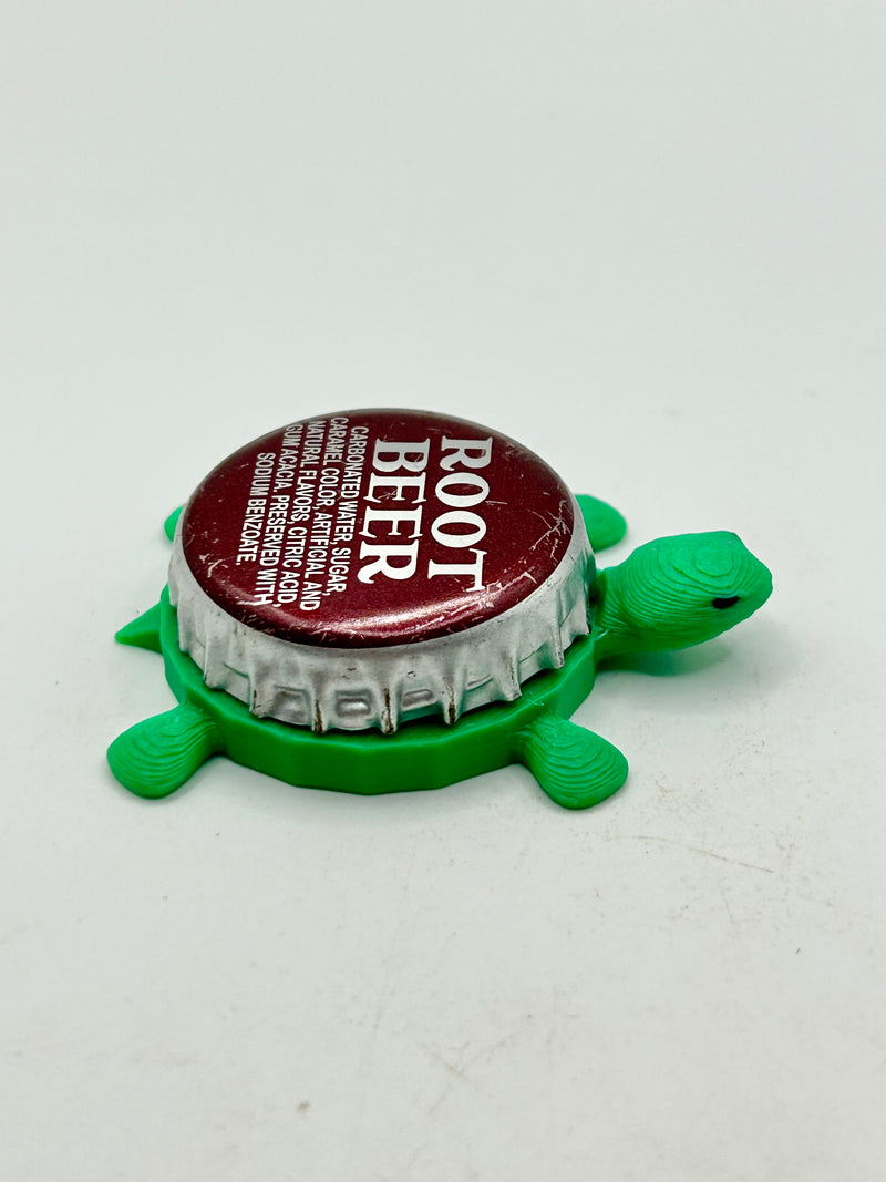 Root Beer (Text) - Bottle Cap Magnet Turtle Shell Shocked Art