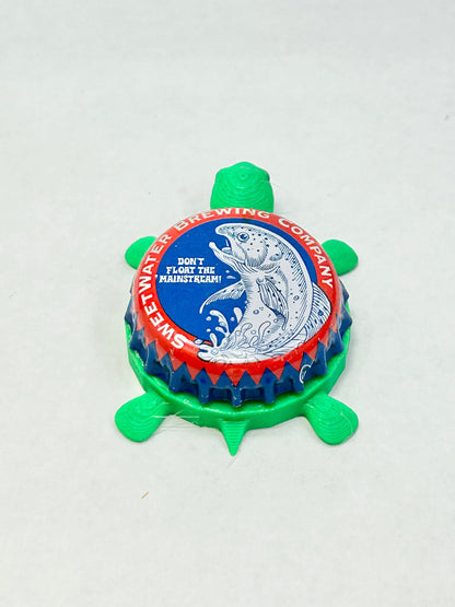 Sweetwater Brewing - Bottle Cap Magnet Turtle Shell Shocked Art
