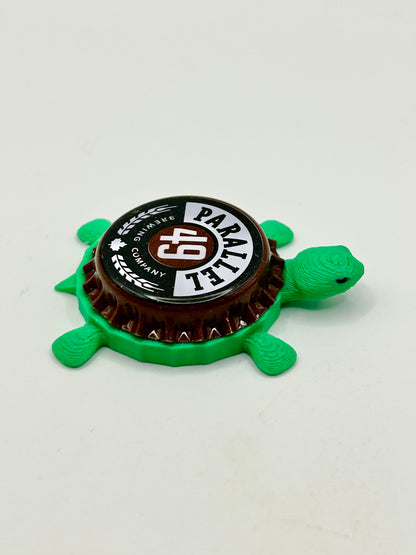 Parallel 49 Brewing (Brown) - Bottle Cap Magnet Turtle Shell Shocked Art
