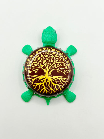 Almanac Beer Co (Tree) - Bottle Cap Magnet Turtle Shell Shocked Art