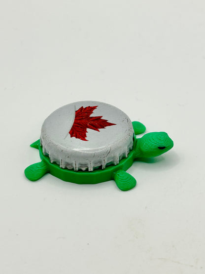 Molson Canadian Lager (Leaf, White) - Bottle Cap Magnet Turtle Shell Shocked Art