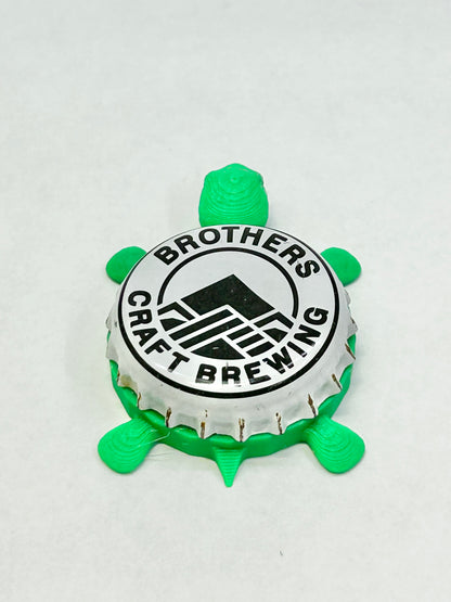 Brothers Craft Brewing - Bottle Cap Magnet Turtle Shell Shocked Art