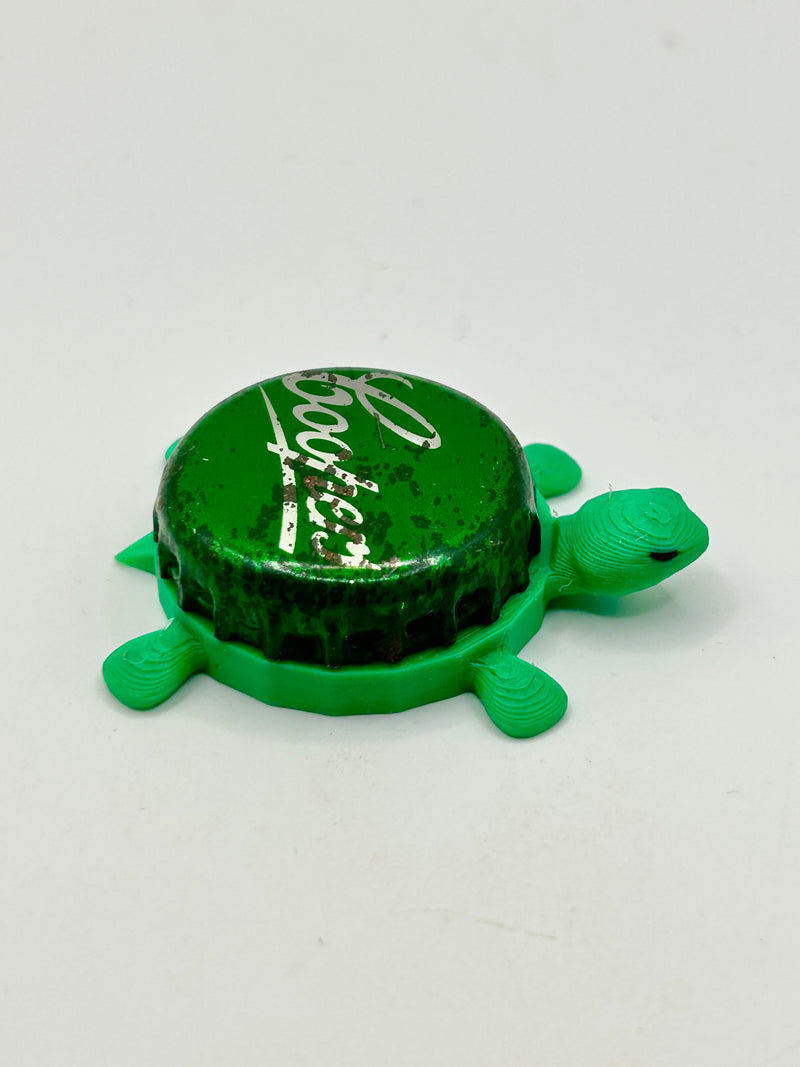 Cooper’s Brewing (Green) - Bottle Cap Magnet Turtle Shell Shocked Art