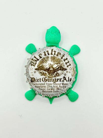 Blenheim Diet Ginger Ale Soda - Bottle Cap Magnet Turtle Shell Shocked Art