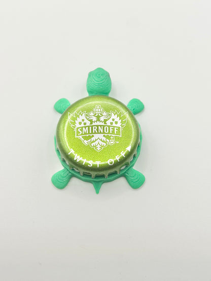 Smirnoff (Green) - Bottle Cap Magnet Turtle Shell Shocked Art