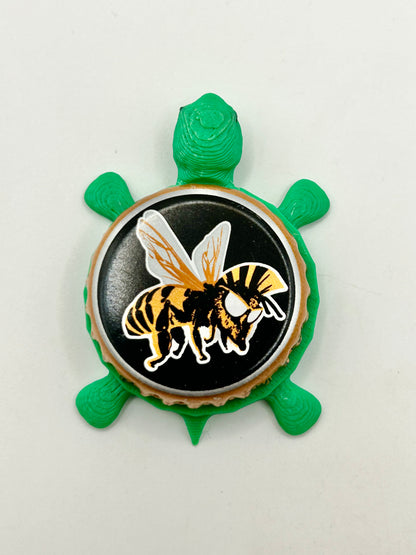 Shock Top Bee - Bottle Cap Magnet Turtle Shell Shocked Art