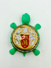 Old Milwaukee (Vintage Gold) - Bottle Cap Magnet Turtle Shell Shocked Art
