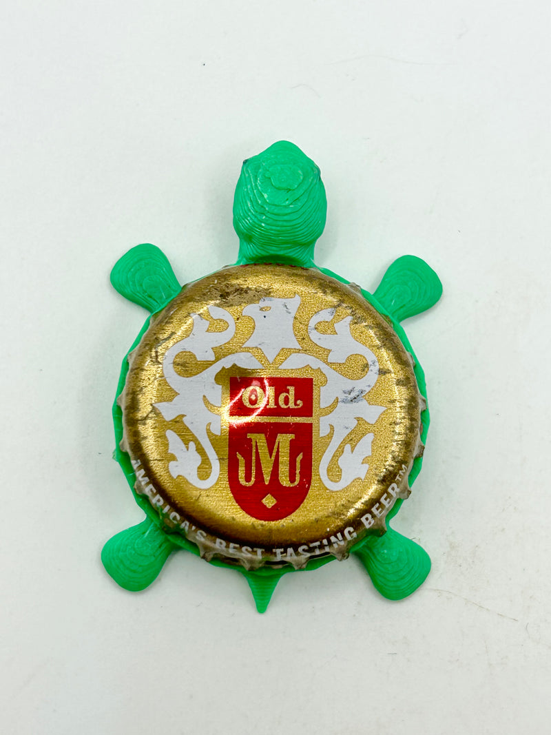 Old Milwaukee (Vintage Gold) - Bottle Cap Magnet Turtle Shell Shocked Art