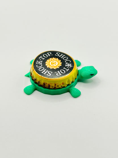 Shock Top Lemon Shandy (Yellow Circular Text) - Bottle Cap Magnet Turtle Shell Shocked Art