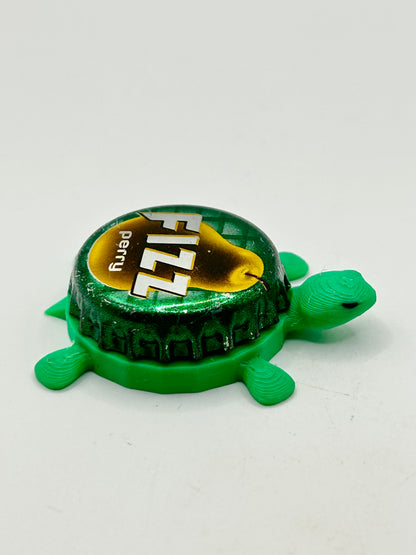 Fizz Perry - Bottle Cap Magnet Turtle Shell Shocked Art