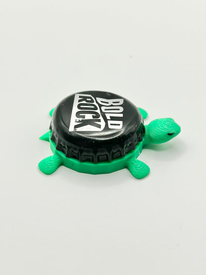 Bold Rock (Black) - Bottle Cap Magnet Turtle Shell Shocked Art