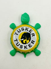 Tusker Beer - Bottle Cap Magnet Turtle Shell Shocked Art