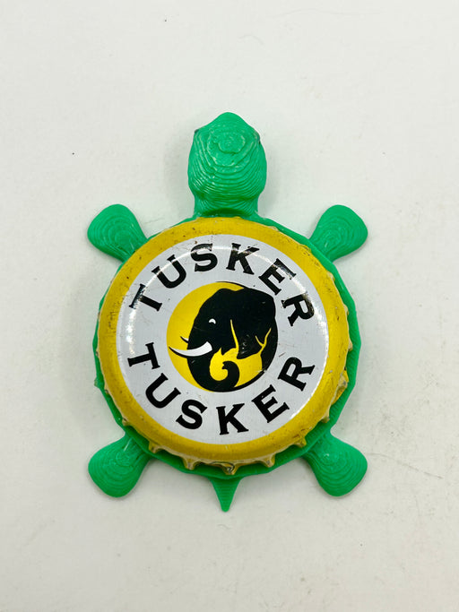 Tusker Beer - Bottle Cap Magnet Turtle Shell Shocked Art
