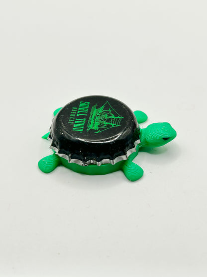 Small Town Brewery (Green) - Bottle Cap Magnet Turtle Shell Shocked Art