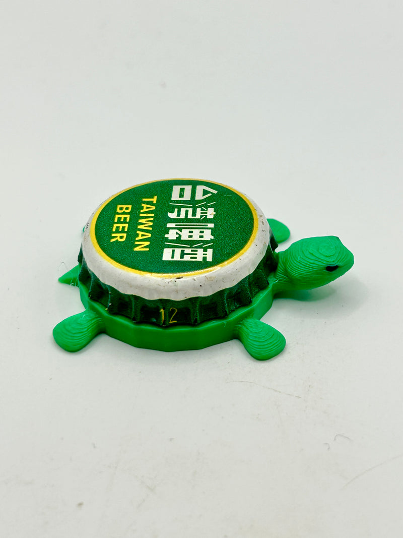 Taiwan Beer (Yellow) - Bottle Cap Magnet Turtle Shell Shocked Art