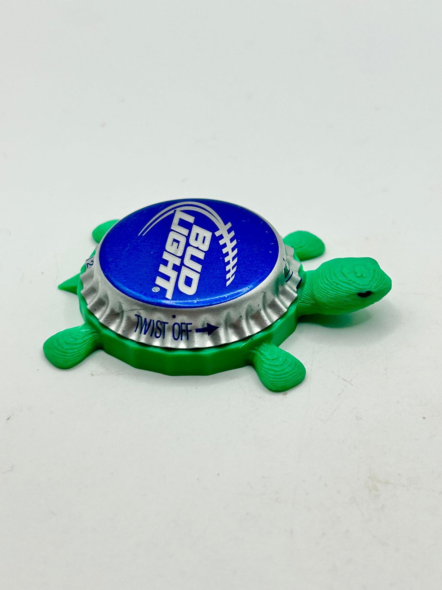 Bud Light (Football) - Bottle Cap Magnet Turtle Shell Shocked Art