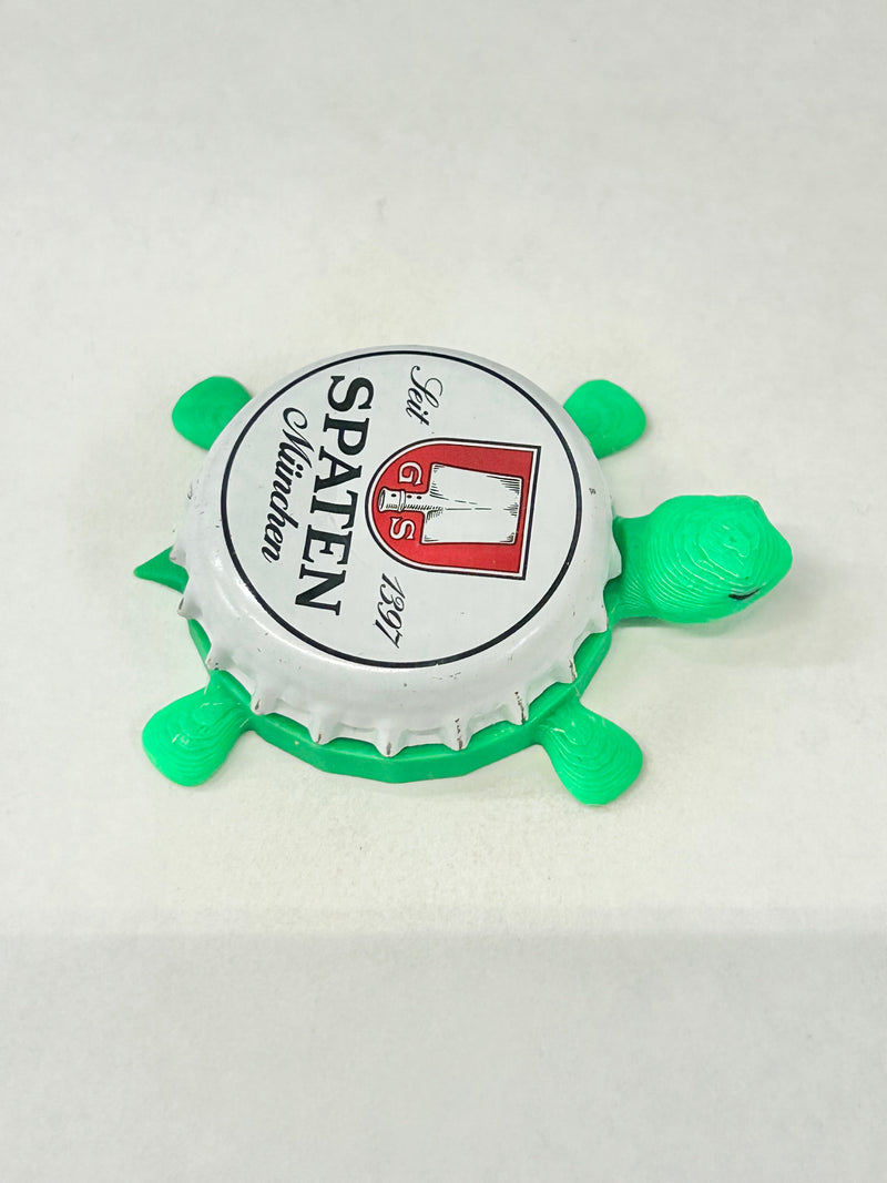 Spaten Munchen - Bottle Cap Magnet Turtle Shell Shocked Art