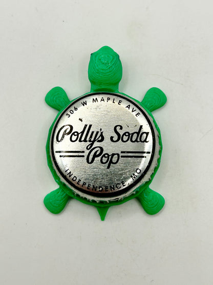 Polly’s Pop Soda - Bottle Cap Magnet Turtle Shell Shocked Art