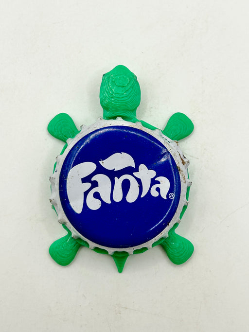 Fanta Soda (Blue) - Bottle Cap Magnet Turtle Shell Shocked Art