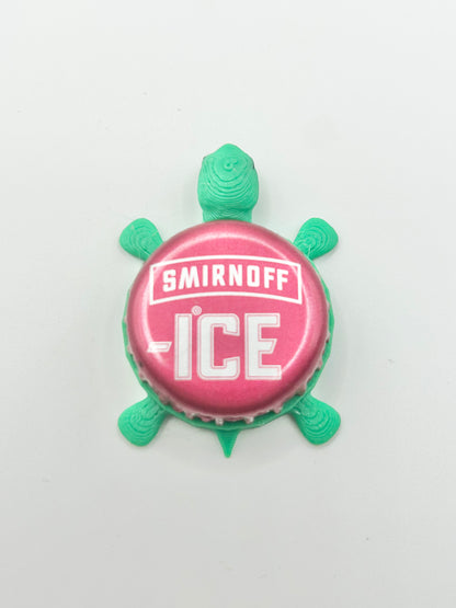 Smirnoff Ice (Pink) - Bottle Cap Magnet Turtle Shell Shocked Art