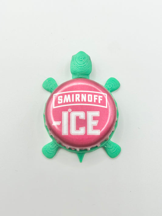 Smirnoff Ice (Pink) - Bottle Cap Magnet Turtle