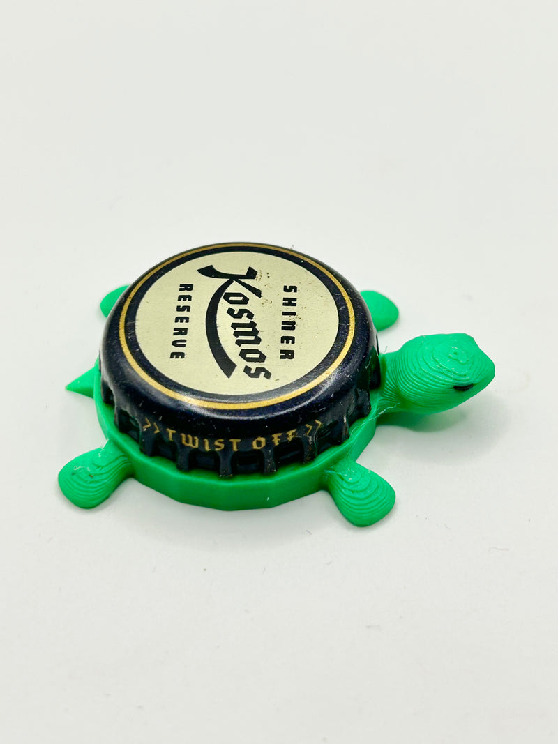 Shiner Kosmos - Bottle Cap Magnet Turtle Shell Shocked Art