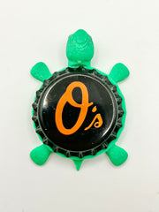 Baltimore Orioles - Bottle Cap Magnet Turtle Shell Shocked Art